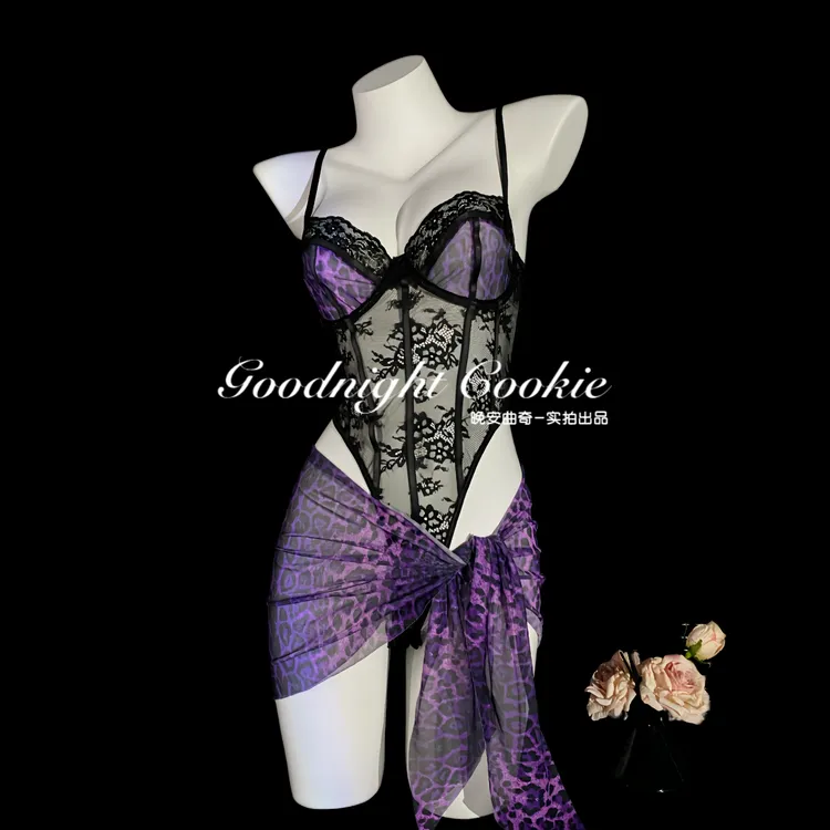 【晚安曲奇】性感睡衣纯欲包臀裙战袍大码睡裙女趣味性情侣约会战衣