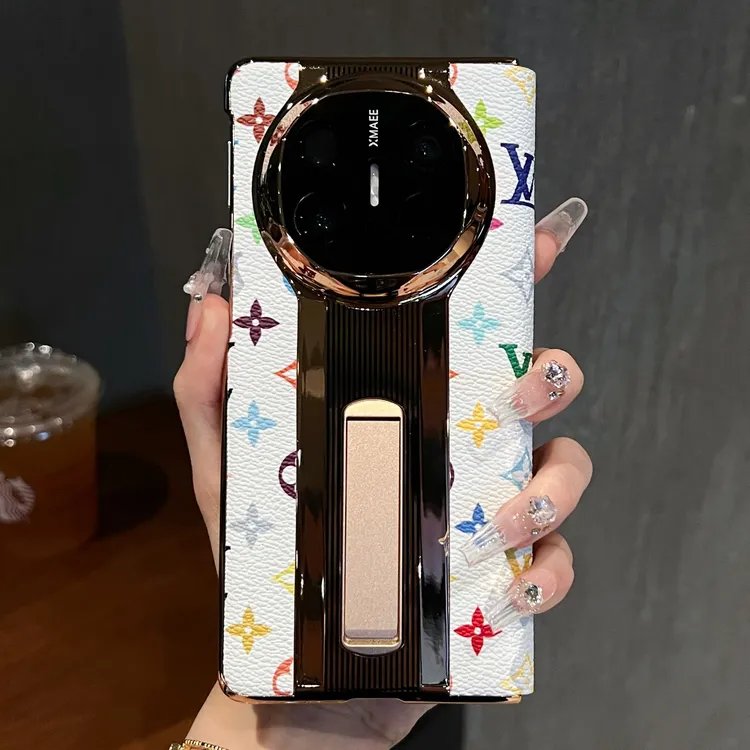 适用华为matex6手机壳新款电镀matex5典藏版折叠全包x3支架保护套