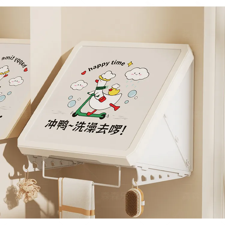 浴室壁画收纳箱洗澡防水置物架折叠挂画墙柜子盒卫生间放衣服神器