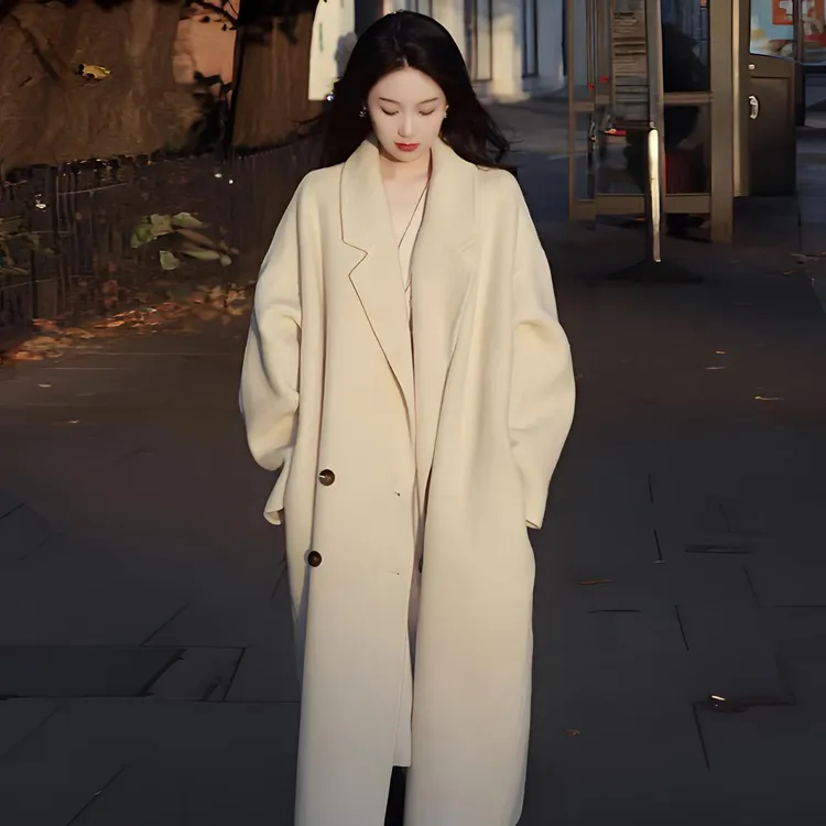 双面呢子大衣外套女秋冬2025秋冬新款高级感小个子中长款毛呢外套