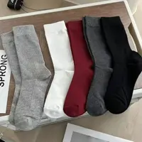 5双装中长筒百搭堆堆袜潮流配色袜子W6008