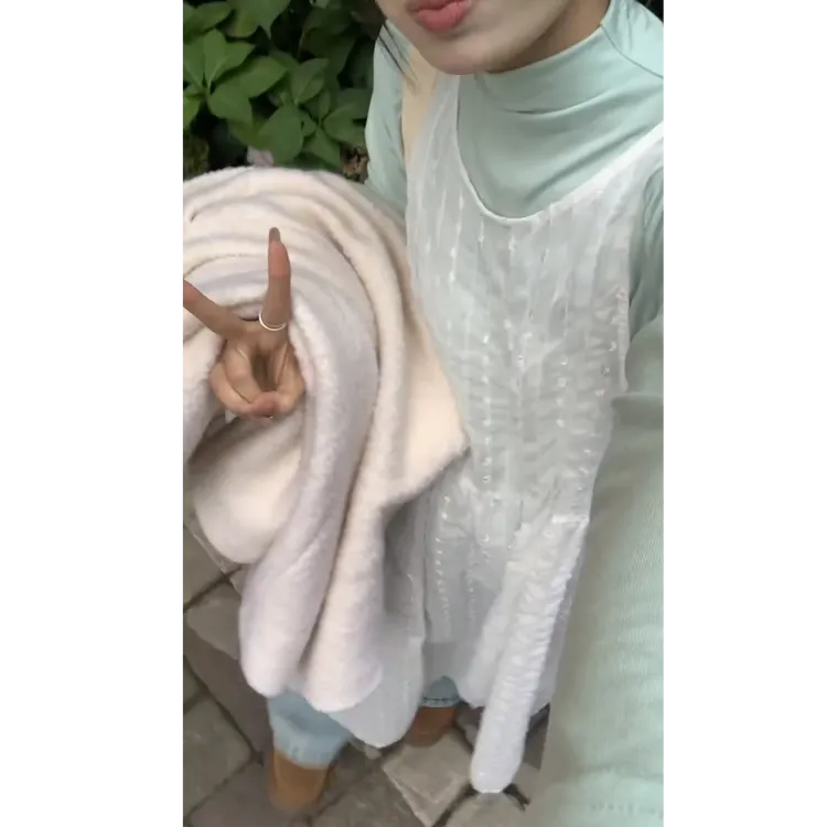 小众套装女蕾丝透视长裙背心裙连衣裙早春内搭长袖T恤上衣两件套