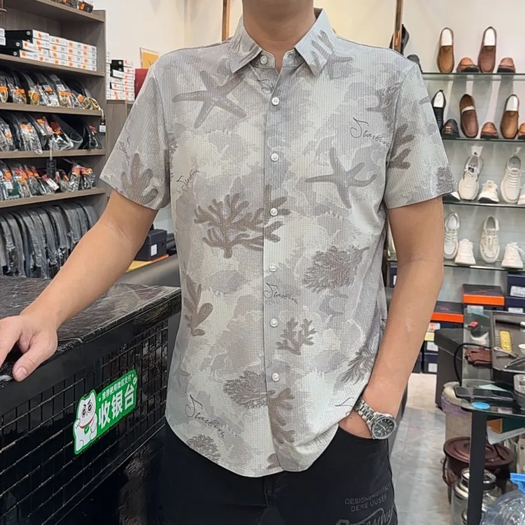 【大公道实体】夏季新款时尚休闲百搭男士欧版衬衫26931