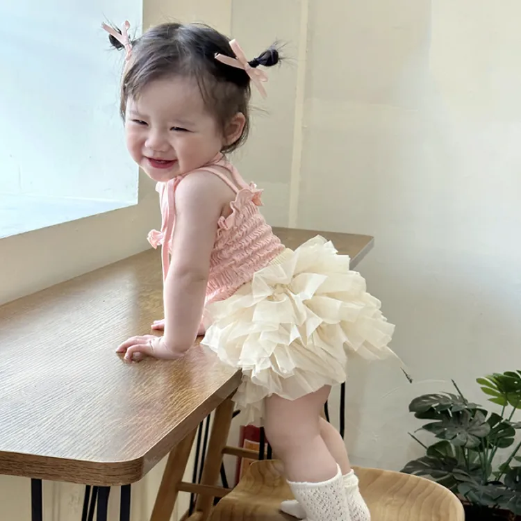 女童公主裙套装吊带背心+花苞tutu裙婴幼儿蓬蓬裙夏季裙子两件套