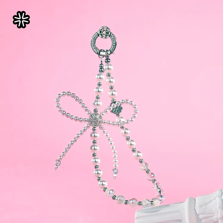 kakaskin/卡卡思手机挂链精致时尚蝴蝶结珠饰手机链网红手机挂绳