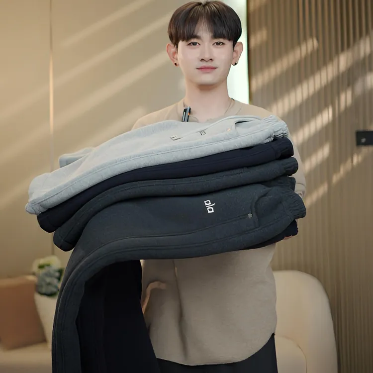 800克葵花绒直筒长裤卫裤运动裤冬季松紧带加绒加厚一条过冬