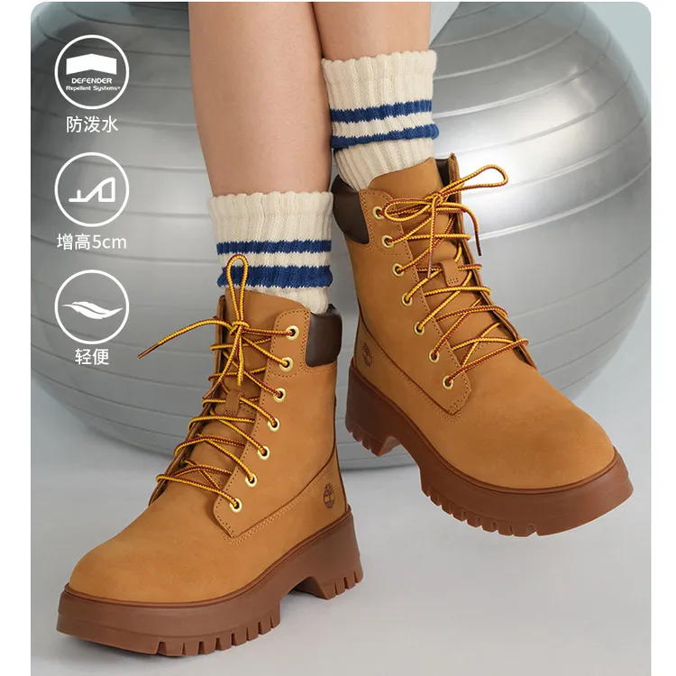 【增高5cm】Timberland添柏岚踢不烂黄靴高帮厚底增高防泼水A6GCF