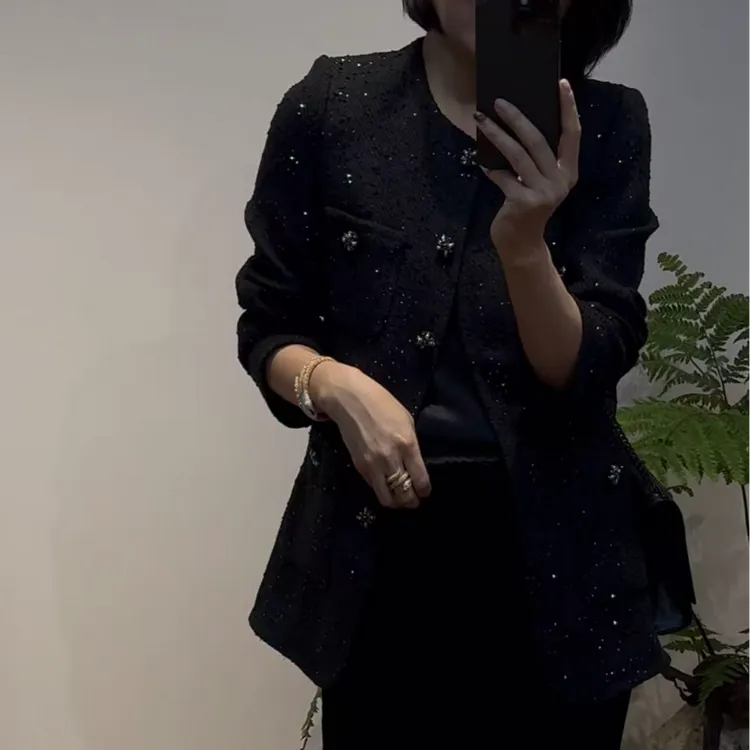 TANTAN 法式亮丝小香风外套秋季高级感上衣2790