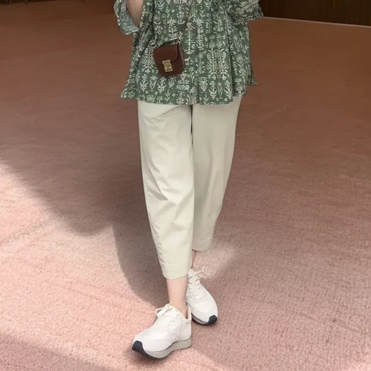 新思维原创秋款全棉萝卜裤彩色定位点减龄洋气有范减龄百搭帅气