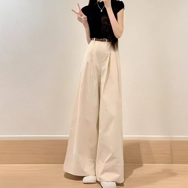 夏装搭配慵懒风一整套韩系茶系穿搭干练气质简单大方的两件套装