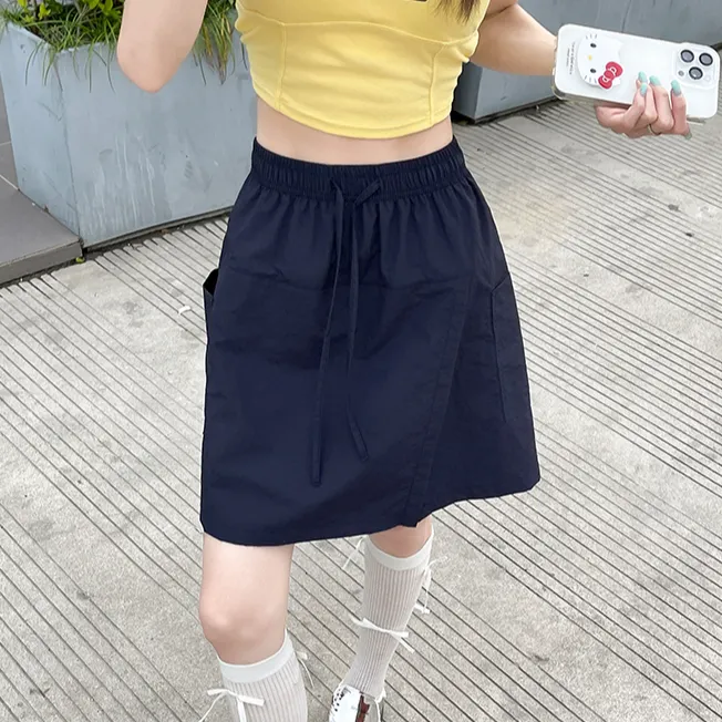 防晒短款工装裙裤女夏薄款2025新款设计感美式显瘦短裙半身裙