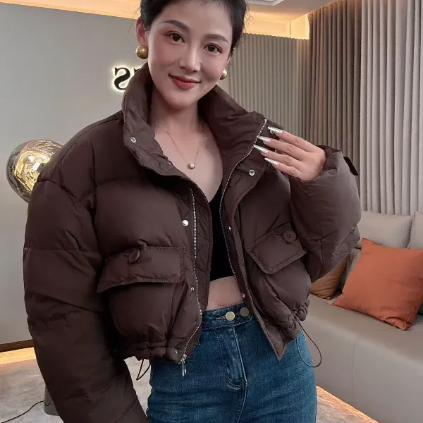 【耿老板1111#】双口袋设计时尚洋气短面包服安心绒白鸭绒羽绒服女