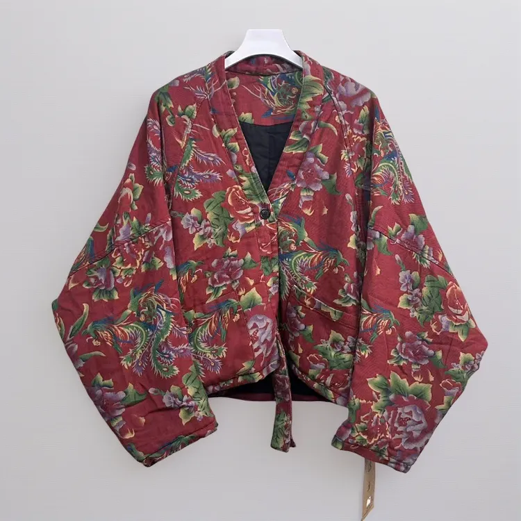 花色棉服面包服独特小众个性设计上衣秋冬保暖袄外套2025爆款女装