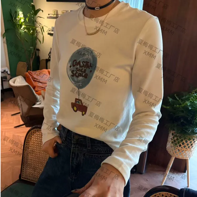 XMM.【进口德绒气球打底】卫衣女长袖字母纯色重工圆领时尚Mm667188