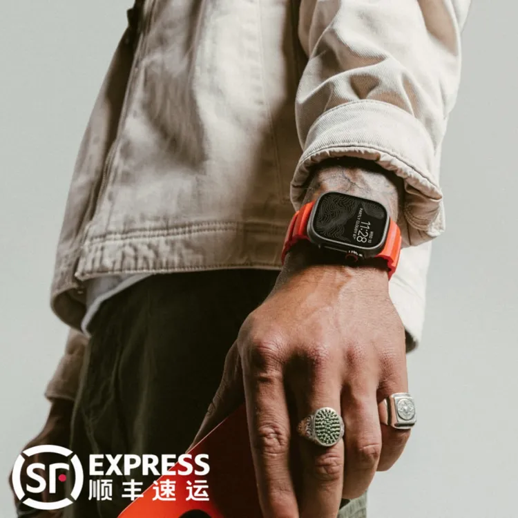 适用AppleWatch Ultra3氟橡胶S11苹果S10表带iwatch高级9运动硅胶