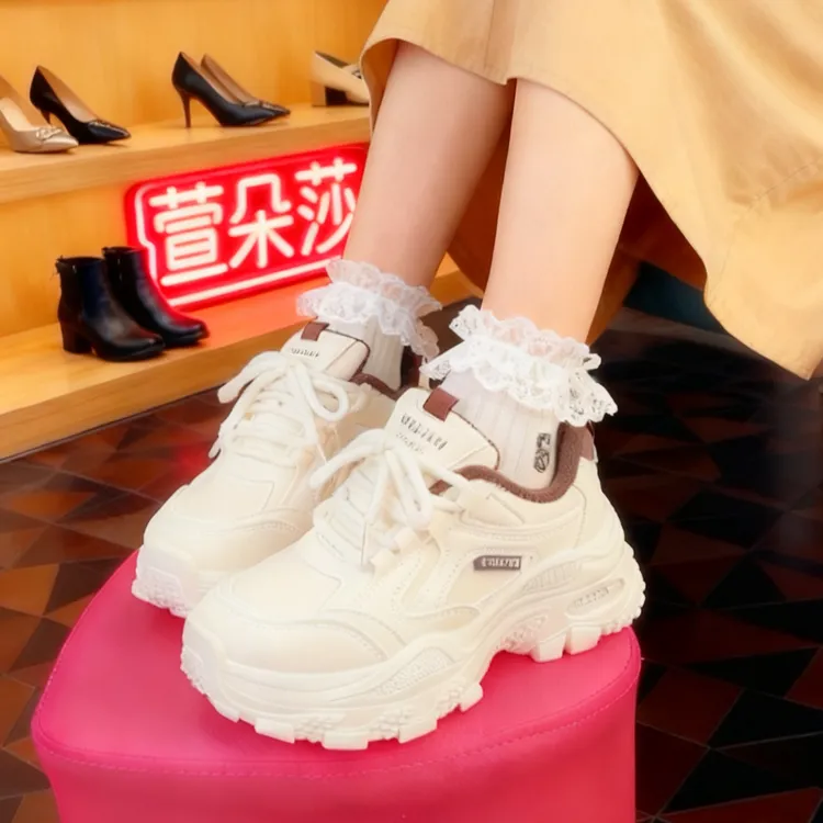 老爹鞋女款秋冬加绒厚底增高显脚小轻便软底超轻休闲运动鞋女鞋子