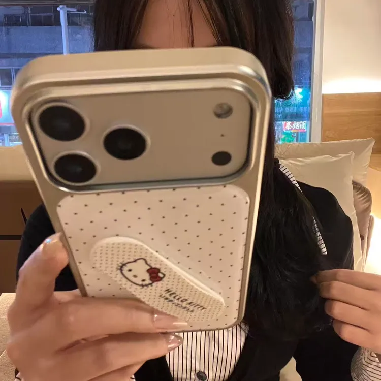 银边滴胶波点kt创可贴支架适用iPhone17promax手机壳苹果16/15/14