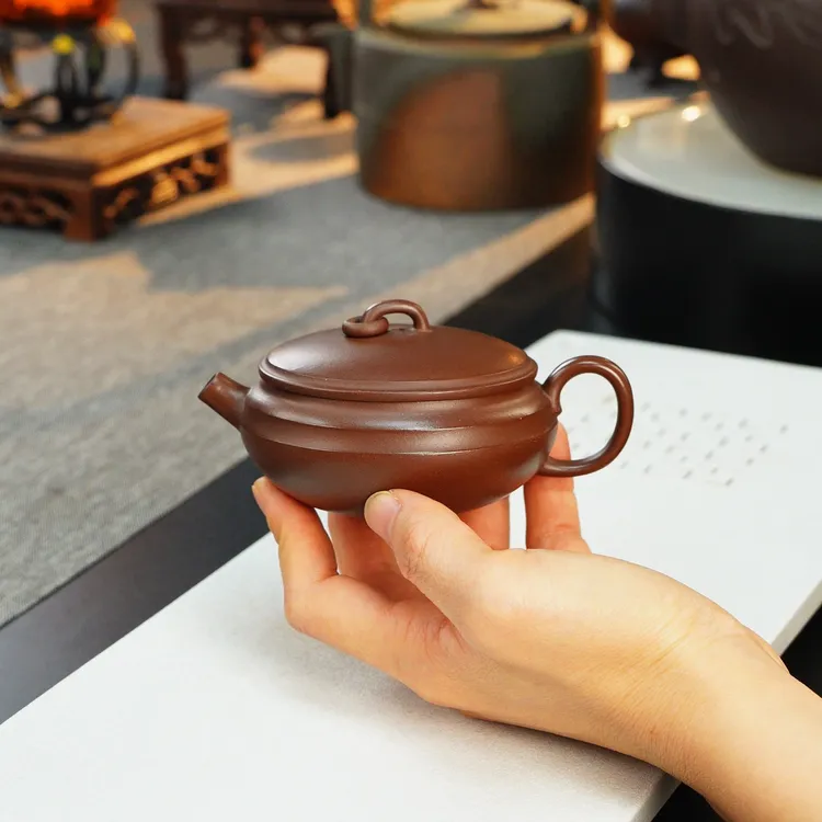 宜兴原矿紫砂壶精美茶壶精工手工 老紫泥【小满棠】90毫升