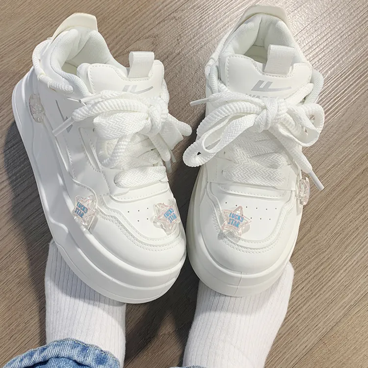 回力小白鞋女2025新款百搭厚底面包鞋小众增高女鞋休闲板鞋子