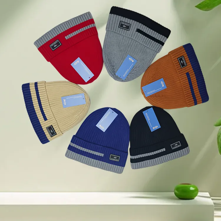 运动风运动冬季女帽子防寒针织双拼骑行秋冬极简风时尚户外韩版