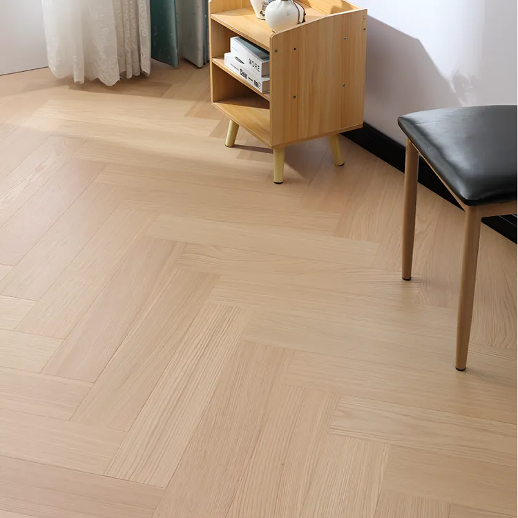 多层复合木法式人字拼地板奶油原木风环保锁扣装修瓷砖地暖通铺