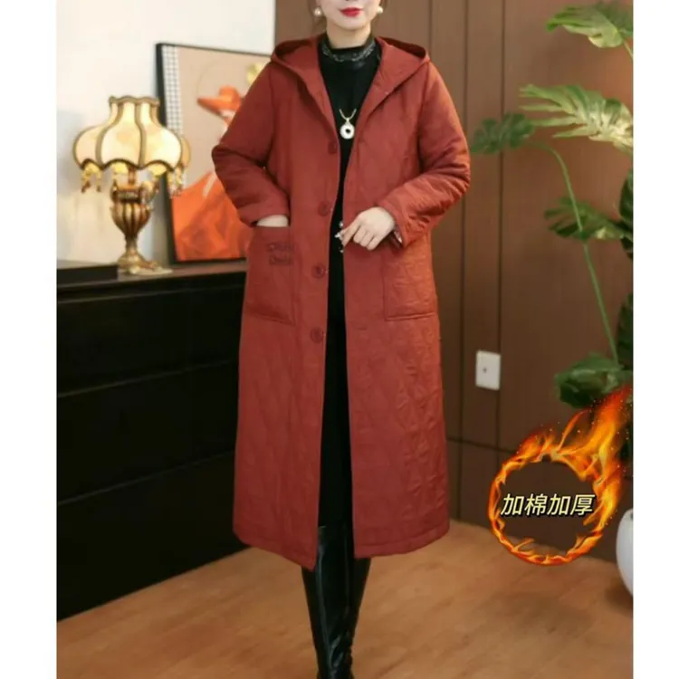 【连帽加棉】一件过冬 -加棉加厚棉服中长款外套妈妈装冬季新款