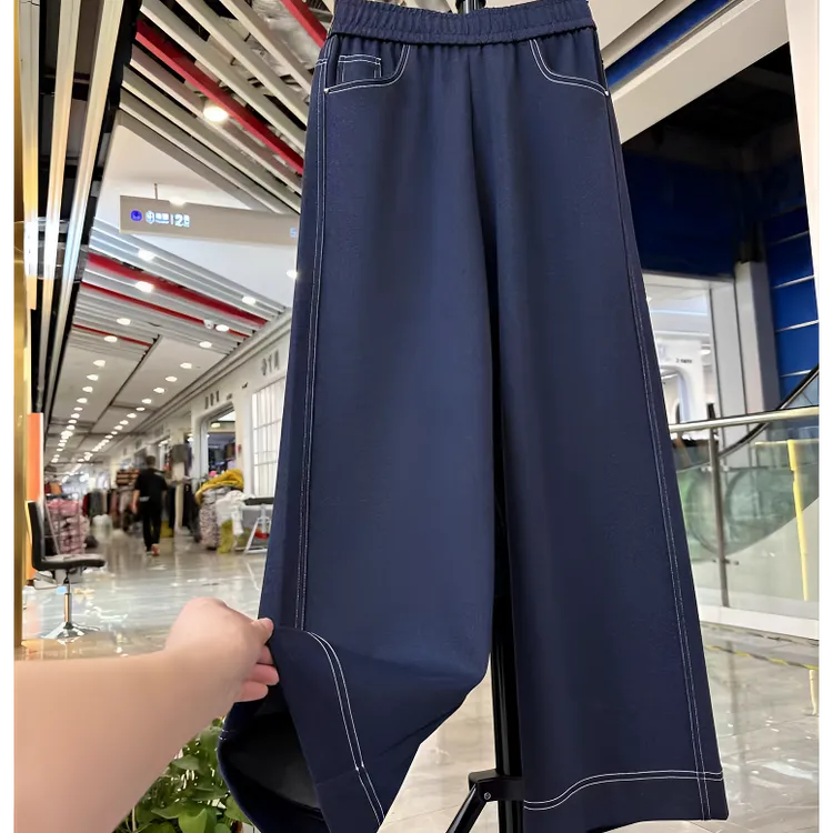 小施家老品牌时尚百搭高弹松紧腰九分直筒牛仔裤1625