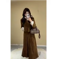 2025冬季美拉德复古套装裙女秋冬季2025年新款半身裙两件套【740】