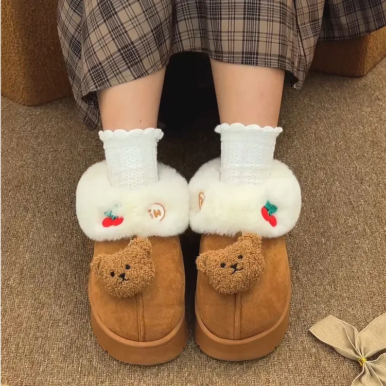  百搭利达妮雪地靴闺蜜款2025年新款美拉德色系秋冬季保暖防滑女