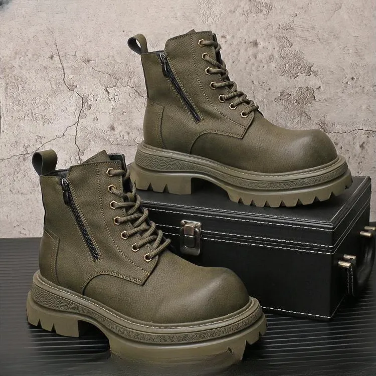 纪诗哲马丁靴男款2025新款工装靴男士大黄靴英伦风厚底休闲短靴