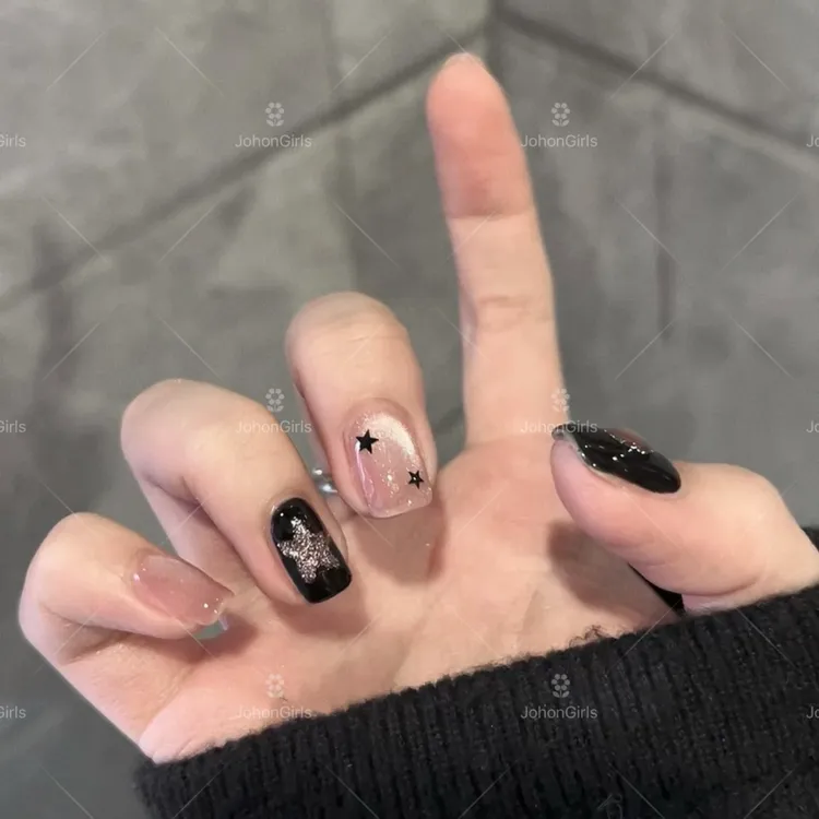 JohonGirls'/琴岛小嫚【暗夜桃语】星星猫眼手工穿戴甲短款甜酷显白