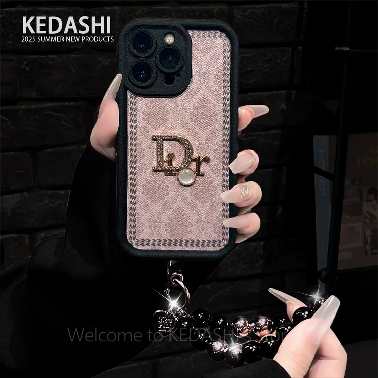 翠缕繁花金属DR标适用苹果14PROMAX华为VIVO小米OPPO手链手机壳女