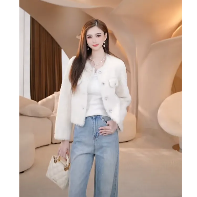 COCO BECCI【沪上千金】100%绵羊毛法式富家千金外套CFHHC300138
