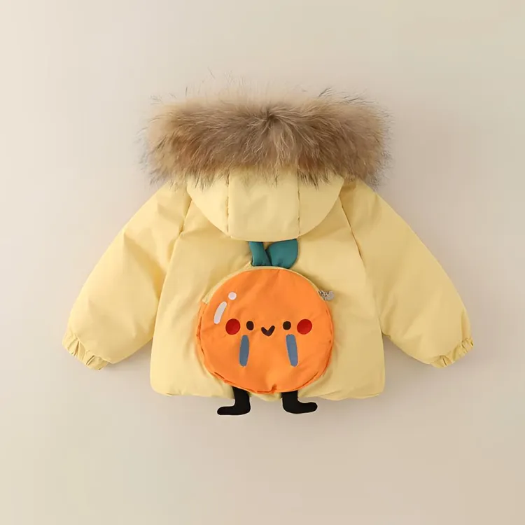 w355奶油黄小橙子秋冬洋气加绒棉服宝宝棉衣儿童外套冬季爆款棉袄