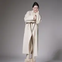 多肉宝贝10%骆驼绒+90%绵羊毛大衣女长款修身气质外套2509AL9210