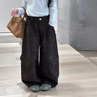 亲子【小梨涡】全棉秋季男女童工装豹纹裤儿童休闲宽松休闲裤G186