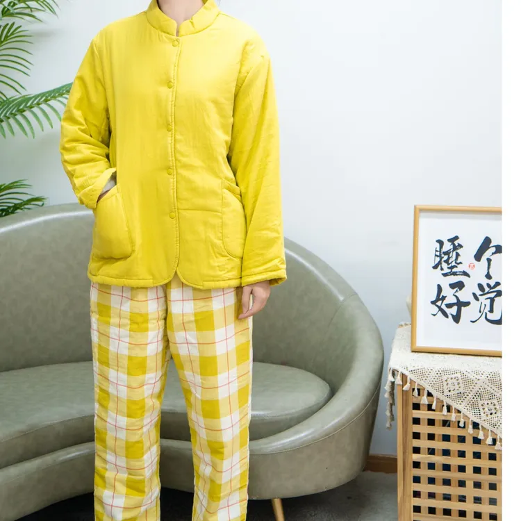 【女士立领棉服】三层夹棉100%全棉冬款爆款加厚长袖裤可外穿