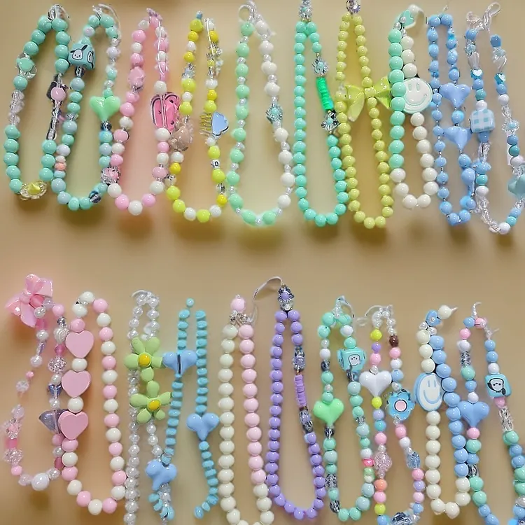 创意diy手机链新款ins网红款多巴胺配色