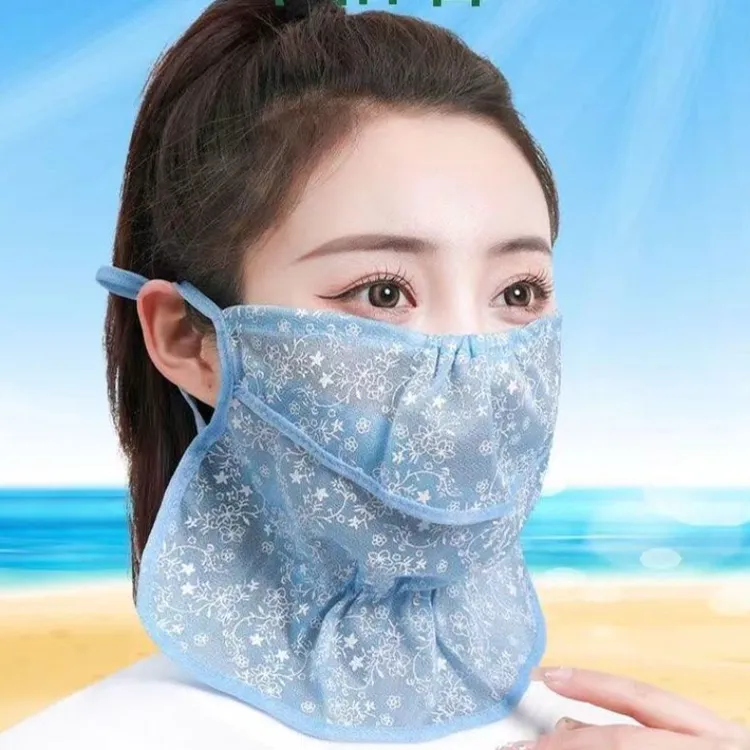 夏防晒面罩遮脸护颈一体轻薄防晒口罩女骑行