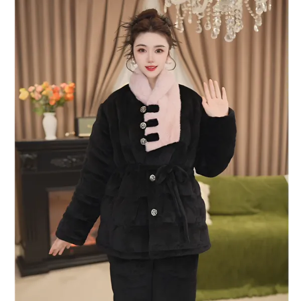 【沪上千金●短款】25新款加厚保暖时尚气质外穿家居服套装女士睡衣