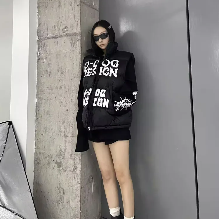 O-DOG 涂鸦印花马甲 简约街头百搭舞蹈秋冬潮酷运动男女通款odog