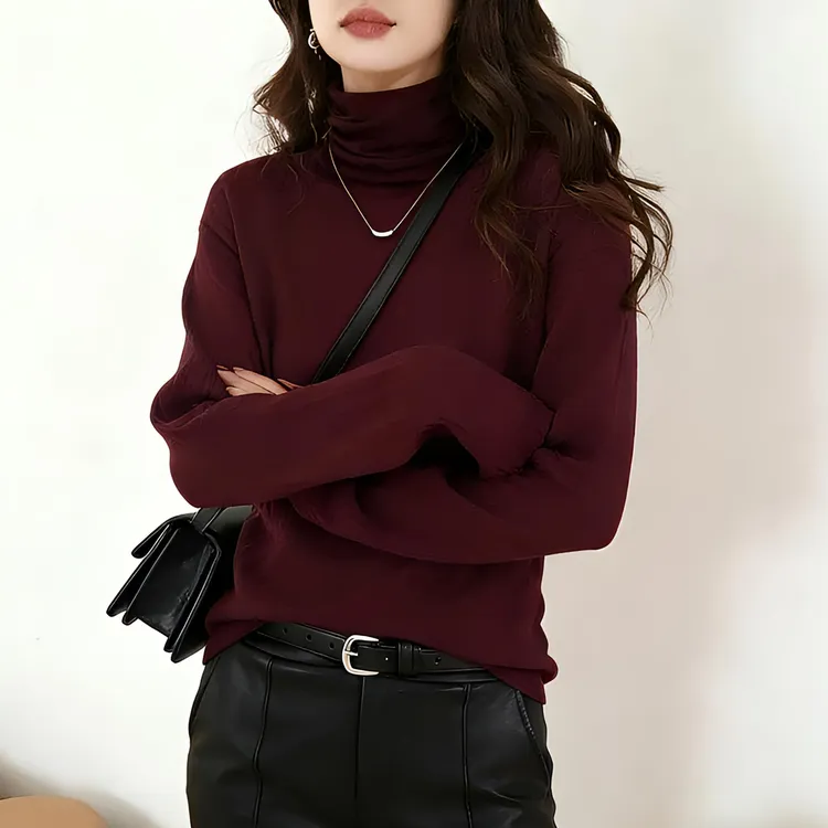 加绒加厚打底衫女内搭堆堆高领冬季澳绒洋气百搭保暖长袖时尚纯色