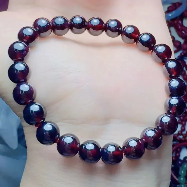 高端石榴石单圈7mm手串