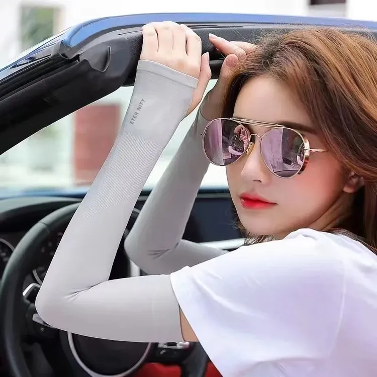 【新店福利】冰丝袖防晒袖套男女夏季防护冰爽男护臂套袖夏日冰长款