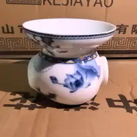 精美陶瓷青花茶器两件套摆件