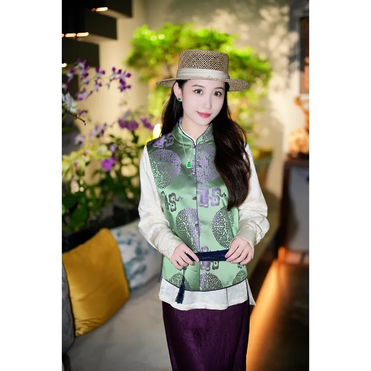 蓝大【翰云轩】新中式桑蚕丝马甲5288