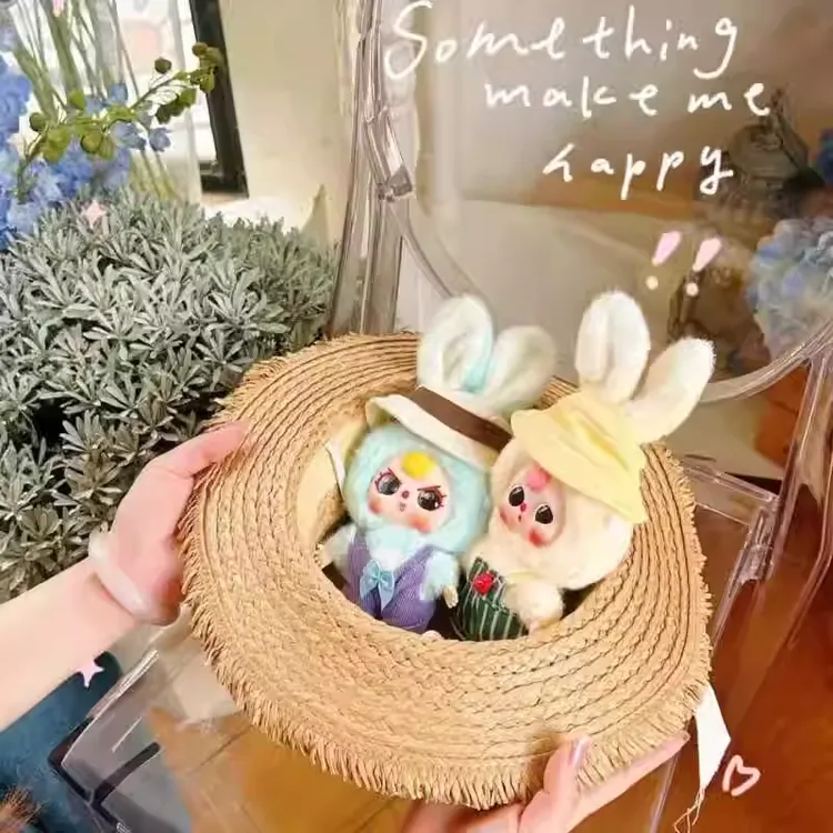 Baby three娃三岁马卡龙小小兔系列毛绒盲盒潮玩摆挂件