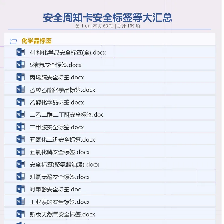 安全周知卡安全标签等大汇总109份资料合集