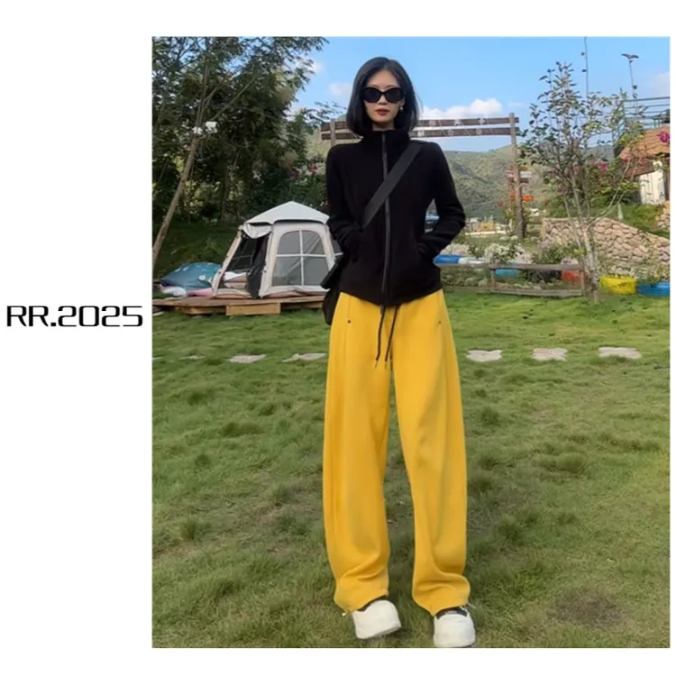 铆钉卫裤~巨好穿！两穿运动裤秋冬加绒宽松小个子阔腿裤休闲弯刀裤