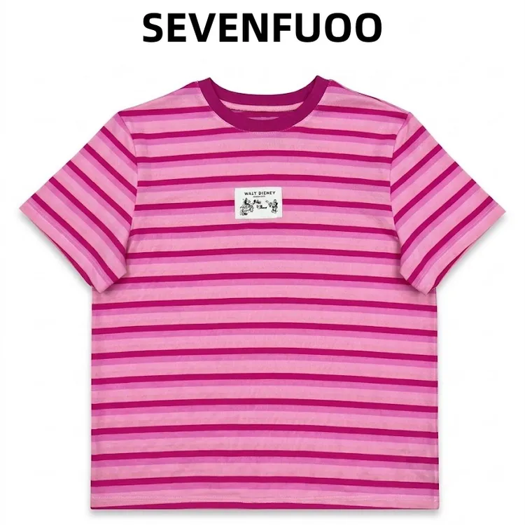 SEVENFUOO -【米奇条纹】短袖T恤